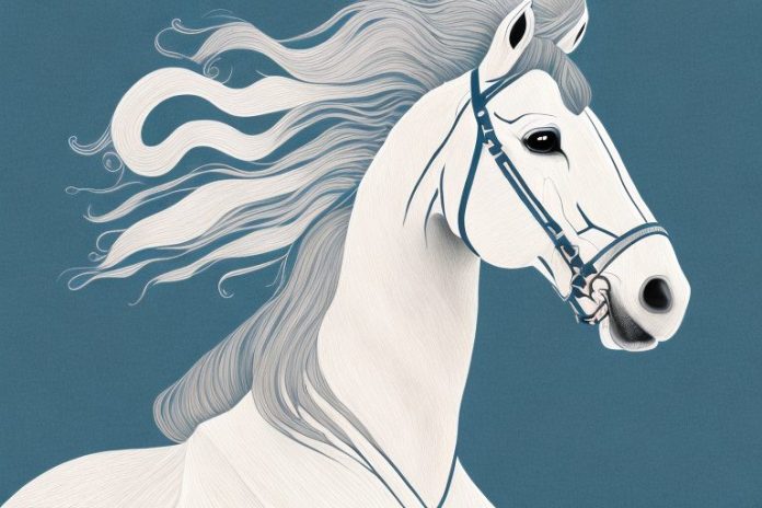 An american cream draft horse in a riding setting in newcastle