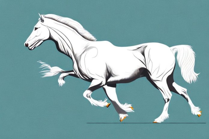 An american cream draft horse galloping through the countryside of amanzimtoti