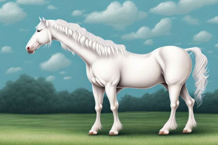 An american cream draft horse being ridden in the countryside of greater pretoria
