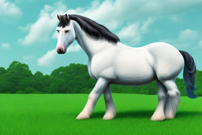 A majestic shire horse standing in a lush green field near richards bay