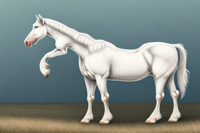 An american cream draft horse in a rural setting in thohoyandou