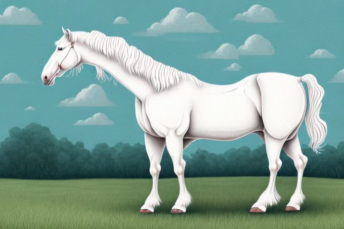 An american cream draft horse being ridden in a rural setting