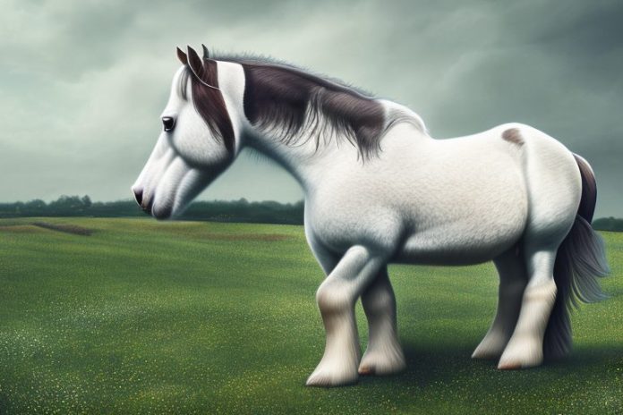 A shire horse in a rural setting