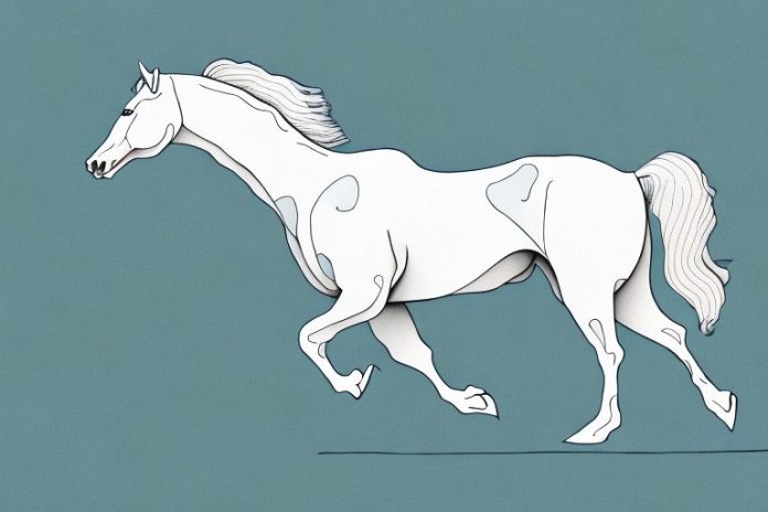 An american cream draft horse galloping through a north west landscape