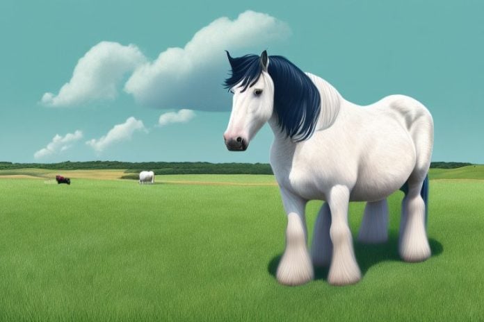 A shire horse in a natural setting