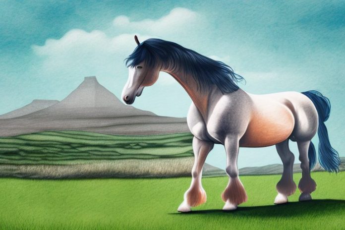 An irish draught horse in a scenic outdoor setting in port elizabeth