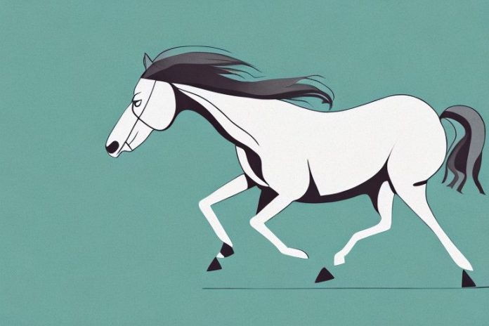An irish draught horse galloping through the queenstown countryside