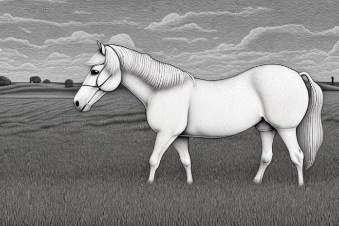 An irish draught horse in a field in grahamstown
