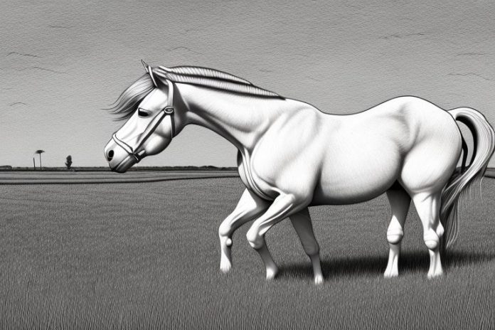 An irish draught horse in a field in midrand