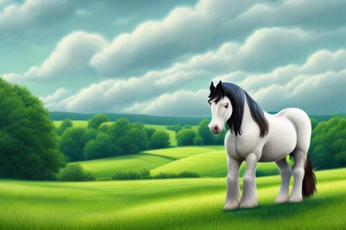A shire horse in a rural setting