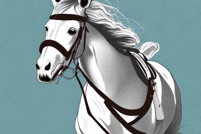 An irish draught horse in a riding arena in secunda
