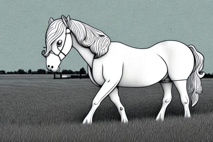 An irish draught horse in a field in prieska