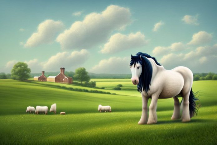 A shire horse in a rural setting