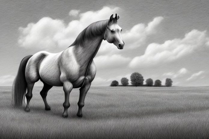An irish draught horse in a field in mogwase