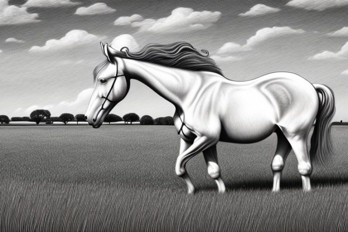 An irish draught horse in a field in stellenbosch