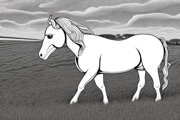 An irish draught horse in a field in knysna