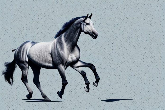 A marwari horse galloping through the streets of durban