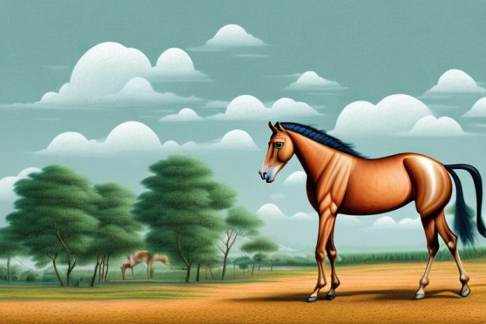 A marwari horse in a rural landscape in kwamashu