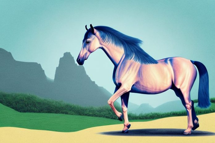A marwari horse in a ballito landscape