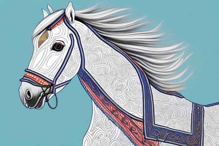 A marwari horse in a london setting