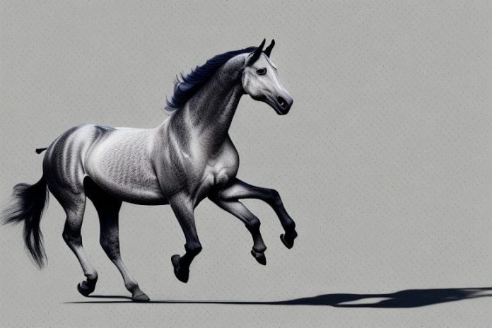 A marwari horse galloping through the streets of grahamstown