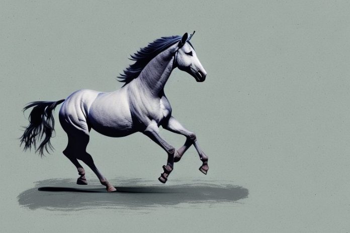 A marwari horse galloping through the countryside of botshabelo