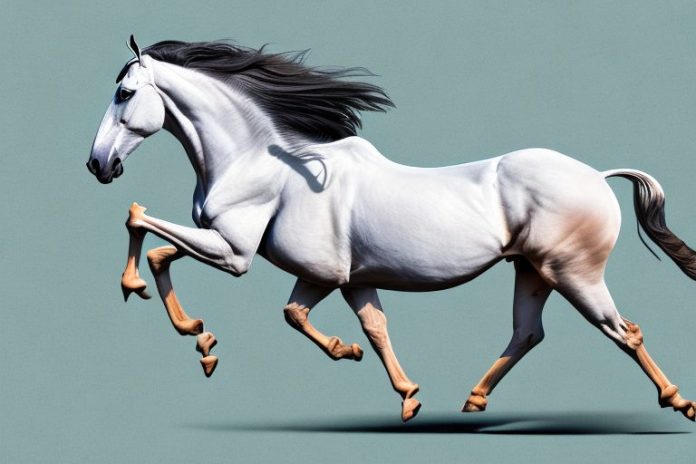 A marwari horse galloping through the countryside in sasolburg