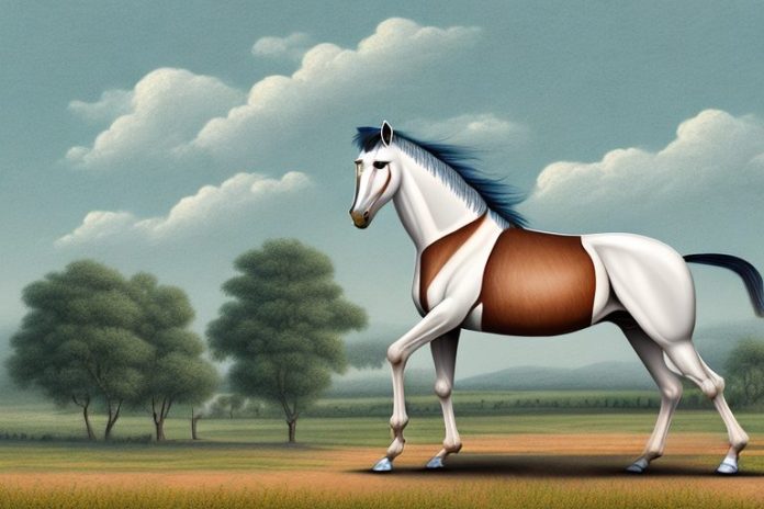 A marwari horse in a rural landscape in kroonstad
