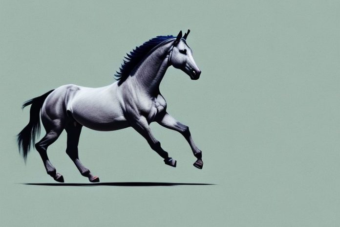 A marwari horse galloping through the landscape of vanderbijlpark