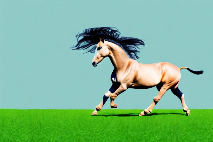A marwari horse galloping through a grassy field in randburg