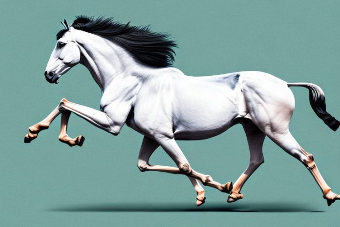 A marwari horse galloping through a landscape in roodepoort
