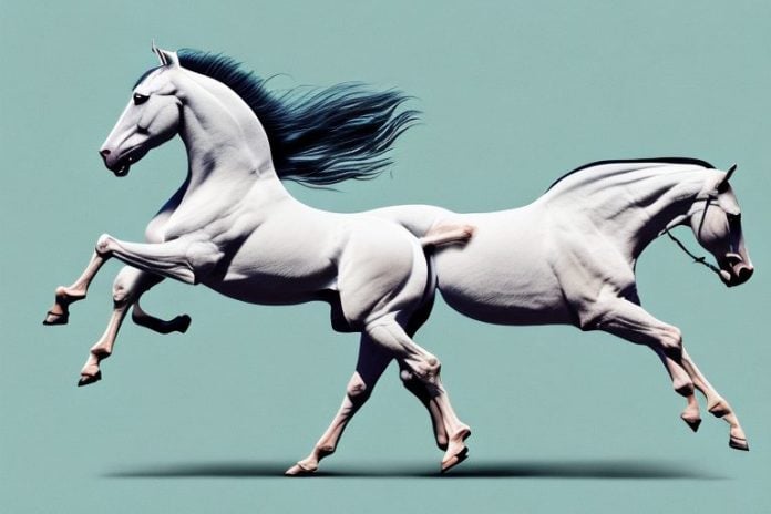 A marwari horse galloping through a germiston landscape