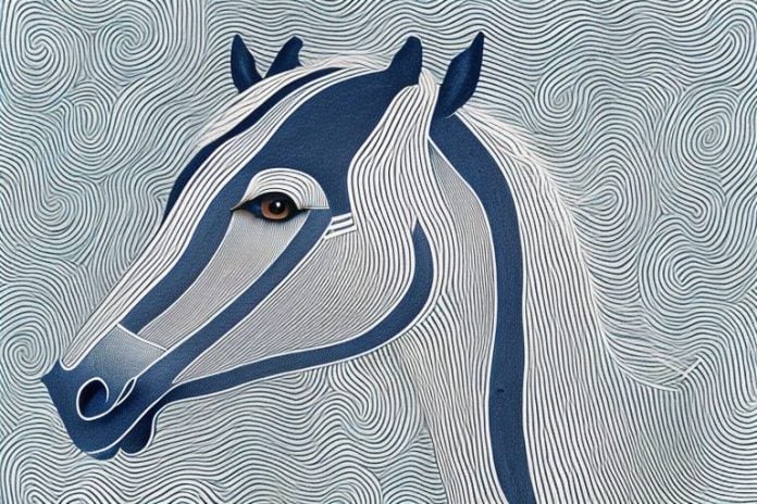 A marwari horse in the landscape of bela-bela