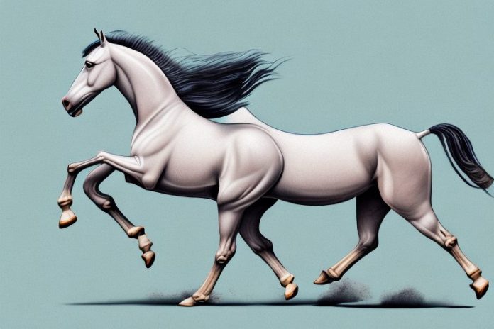 A marwari horse galloping through the countryside in witbank