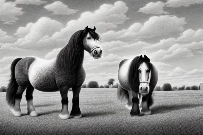 A shire horse in a rural setting in east london