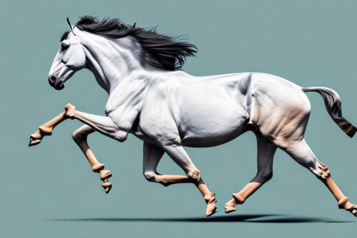 A marwari horse galloping through a landscape in klerksdorp