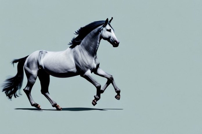 A marwari horse galloping through the landscape of cape town