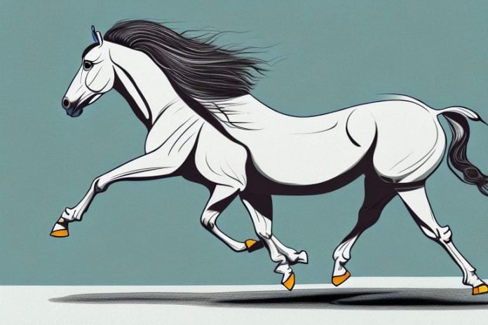 A marwari horse galloping through a scenic landscape in paarl