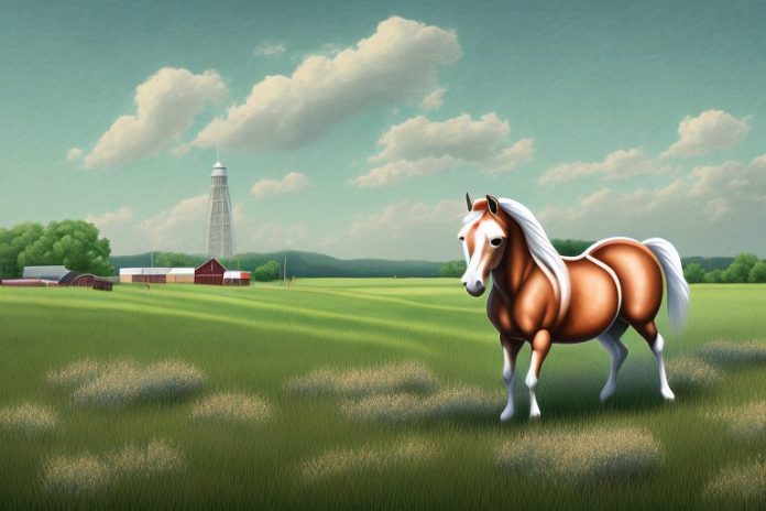 A cleveland bay horse in a rural setting
