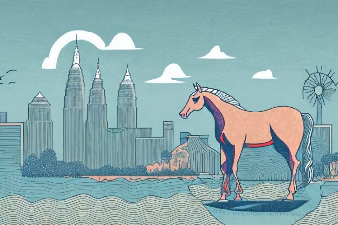 A cleveland bay horse in a scenic outdoor setting in johannesburg