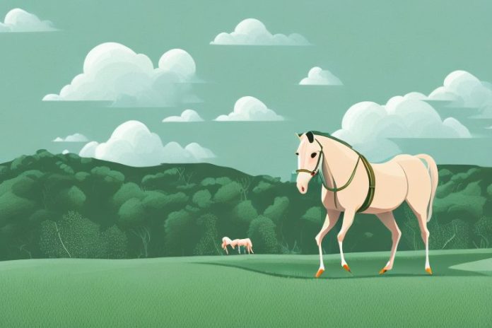 A horse and rider in the countryside