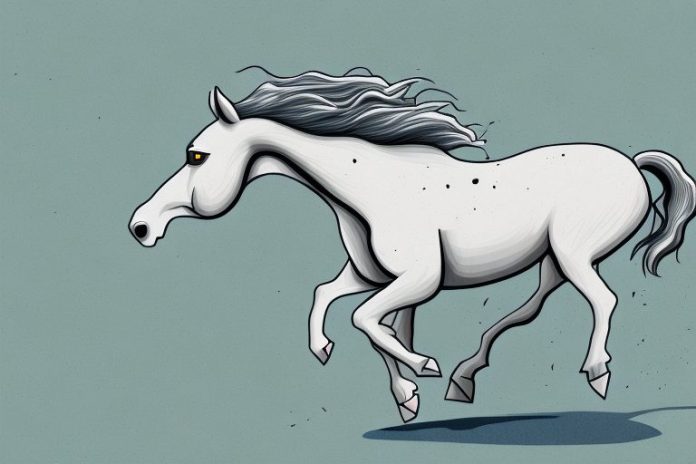 A cleveland bay horse galloping through a vereeniging landscape