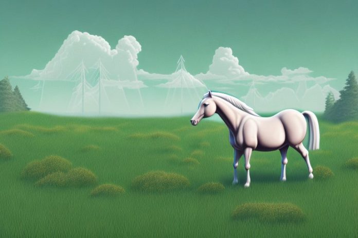 A cleveland bay horse in a natural landscape
