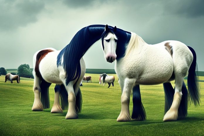 A shire horse in a rural setting