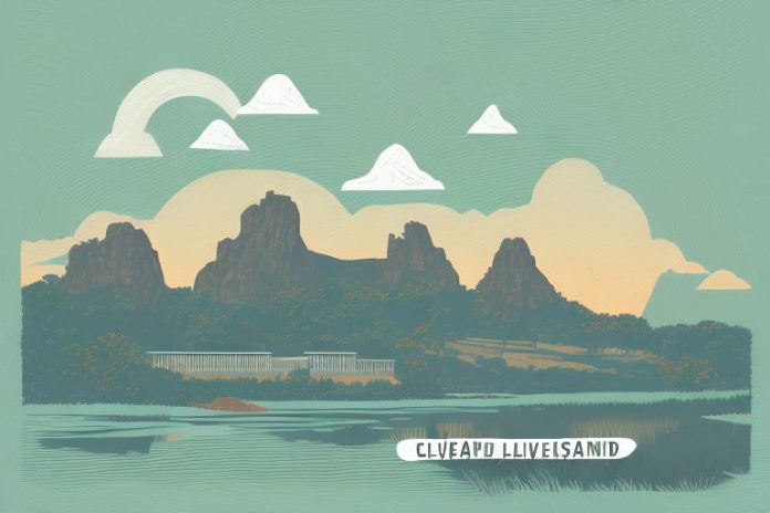 A cleveland bay horse in a scenic landscape of limpopo