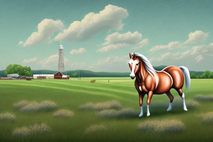 A cleveland bay horse in a rural setting