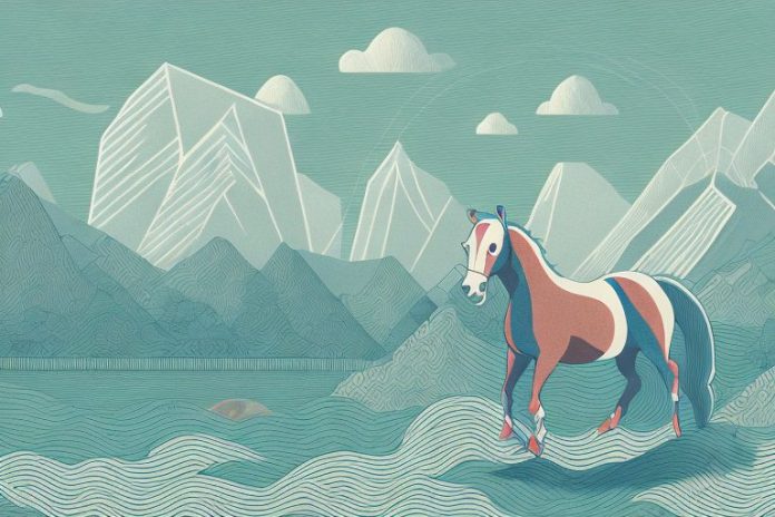 A cleveland bay horse in a scenic landscape in bela-bela