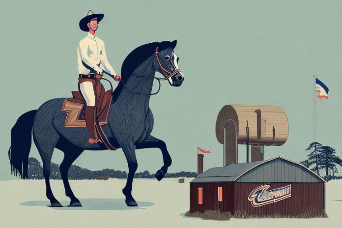 A cleveland bay horse in a rural setting