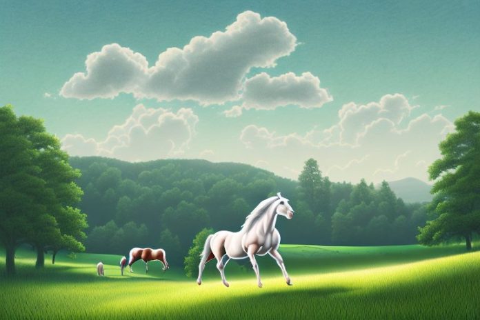 A cleveland bay horse in a rural setting