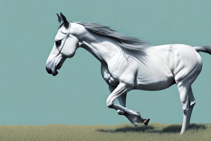 A trakehner horse in a field in graaff-reinet
